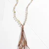 Discount Beaded Cord Suede Tassel Necklace Women Necklaces