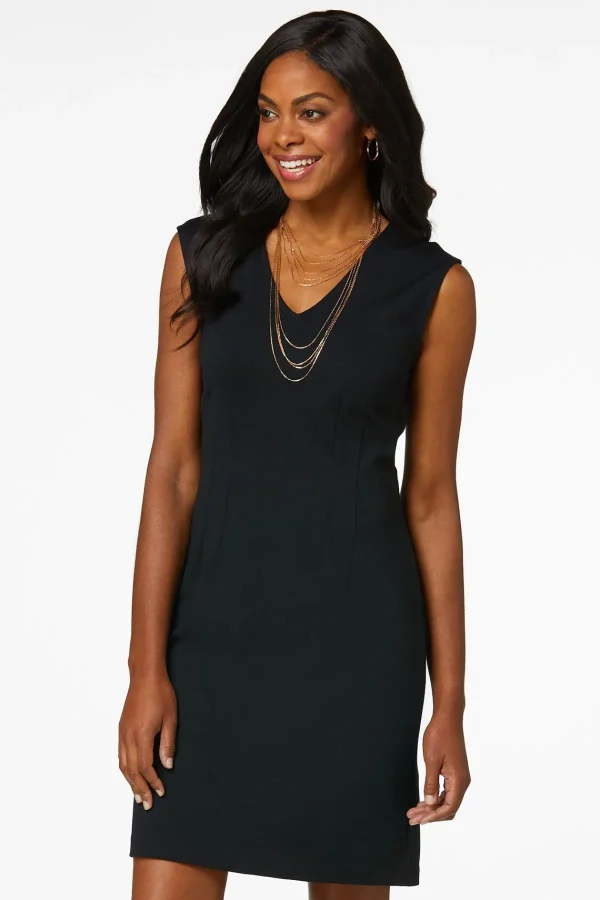 Best Sale Black Ponte Sheath Dress Women Dresses