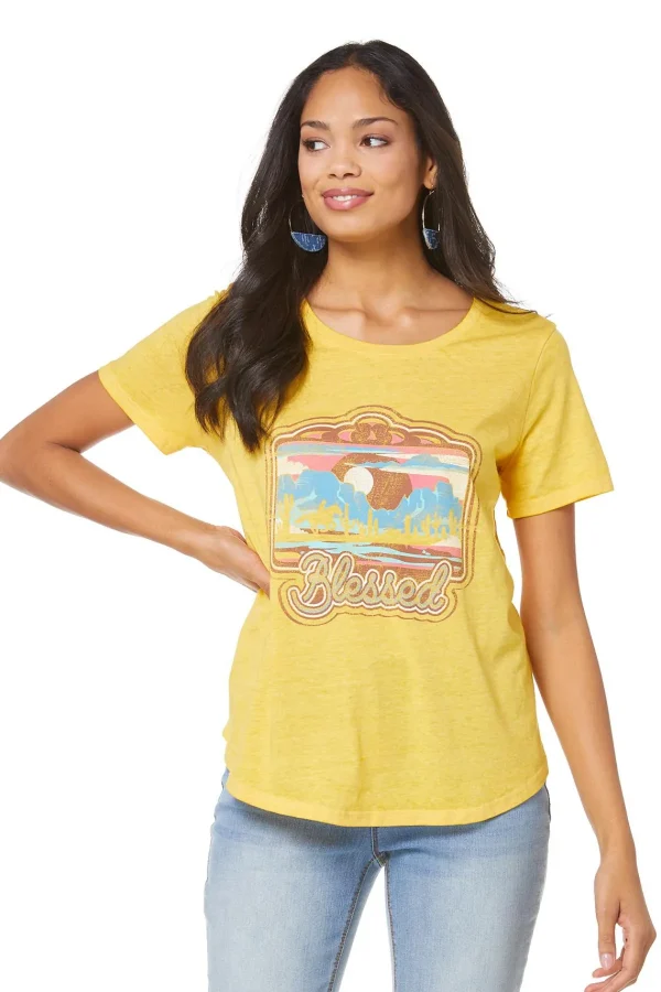Best Blessed Desert Graphic Tee Women Tops