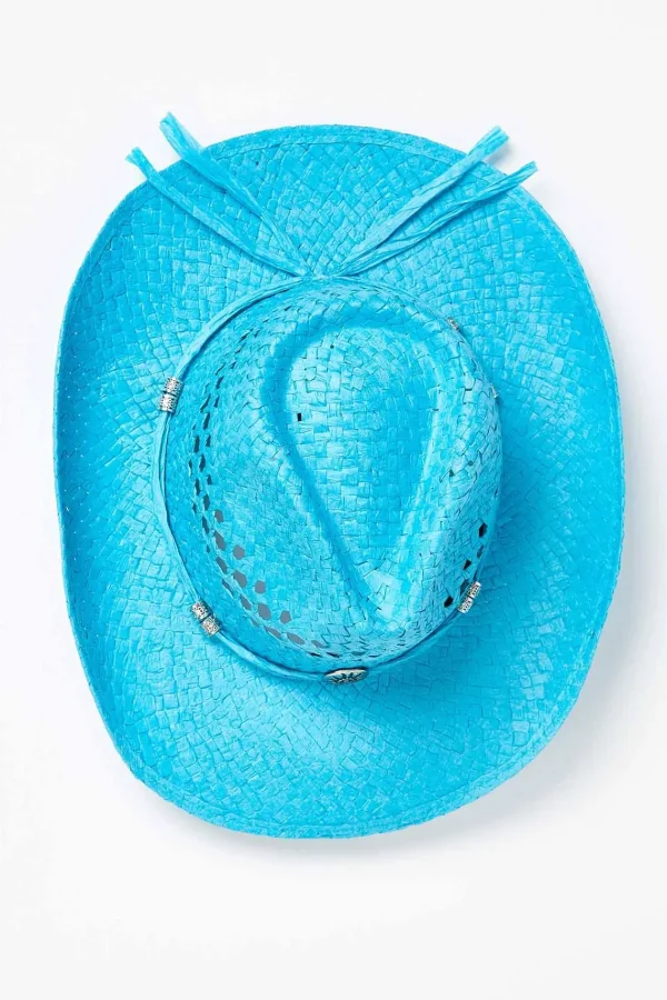 Best Sale Blue Straw Cowboy Hat Women Hats & Hair