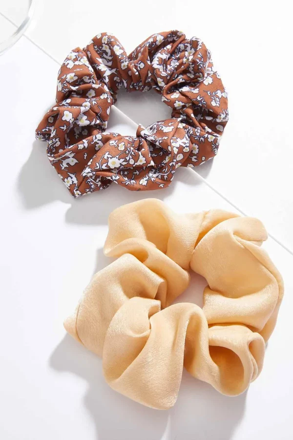 Discount Brown Floral Scrunchie Set Women Hats & Hair