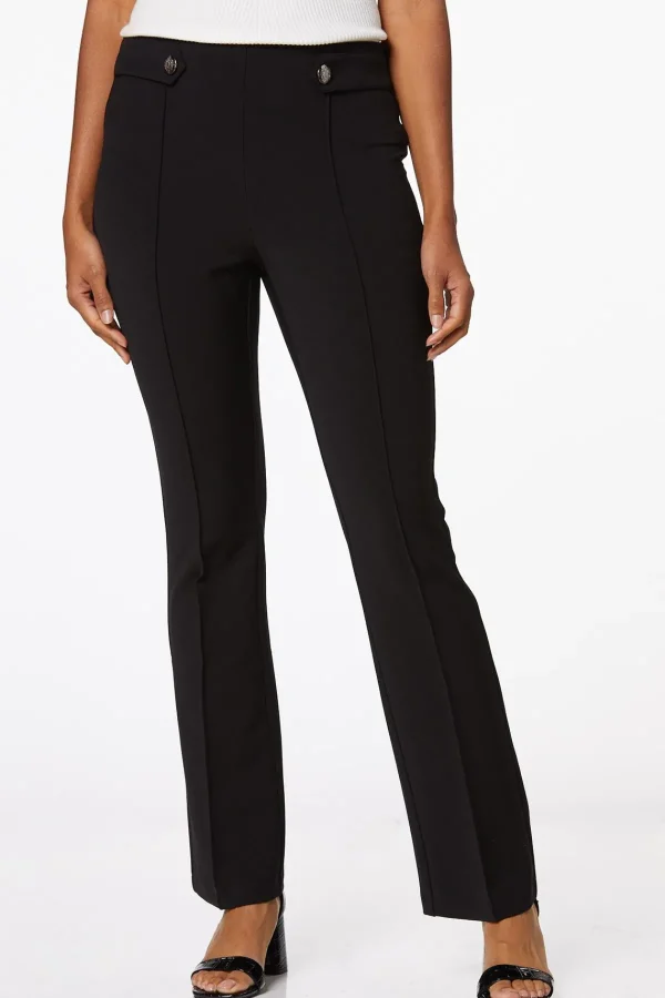 Cheap Button Tab Trouser Pants Women Pants