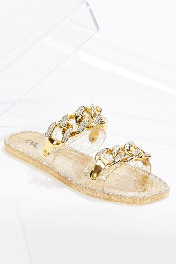 Best Sale Chain Band Jelly Sandals Women Flats