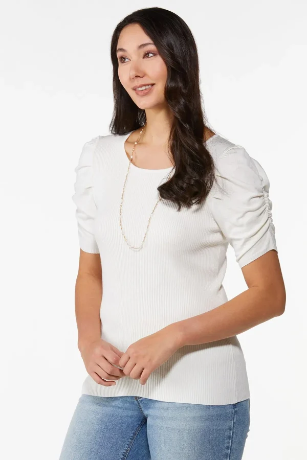 Clearance Cinched Sleeve Sweater Women Sweaters
