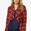 Best Cranberry Plaid Jacket Women Jackets & Vests