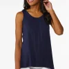 Online Crochet Back Tunic Tank Women Tops