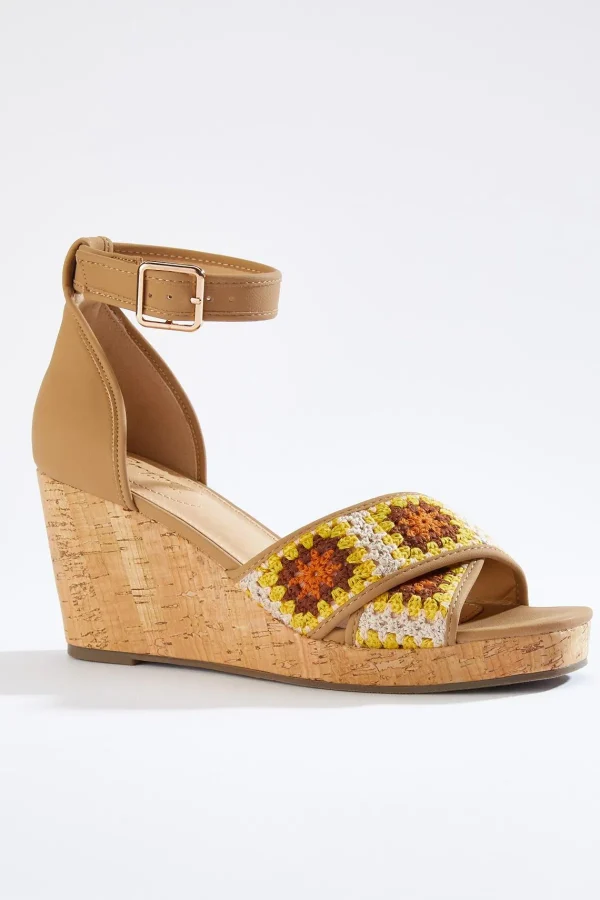 Online Crochet Crossband Wedges Women Wedges