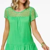 New Crochet Yoke Top Women Tops