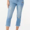 Flash Sale Cropped Frayed Jeans Women Cropped Pants