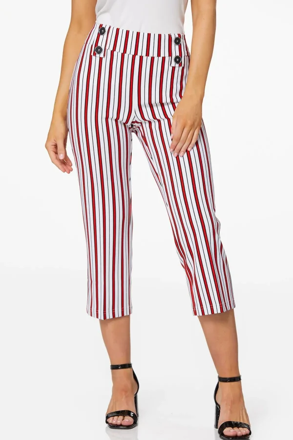 Best Cropped Sailor Stripe Pants Women Cropped Pants