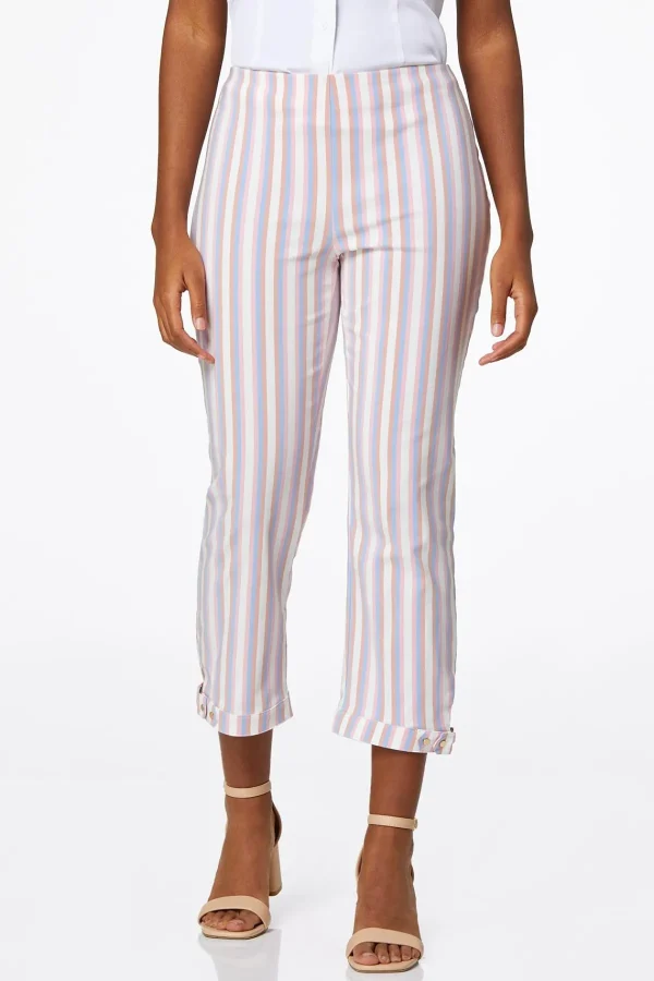 Best Cropped Sweet Stripe Pants Women Cropped Pants