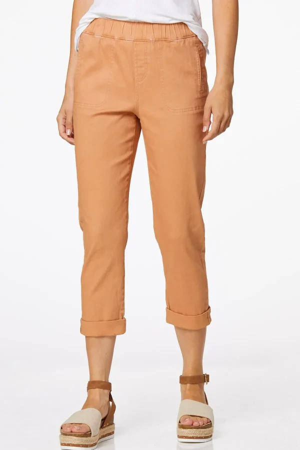 Store Cropped Twill Pants Women Cropped Pants