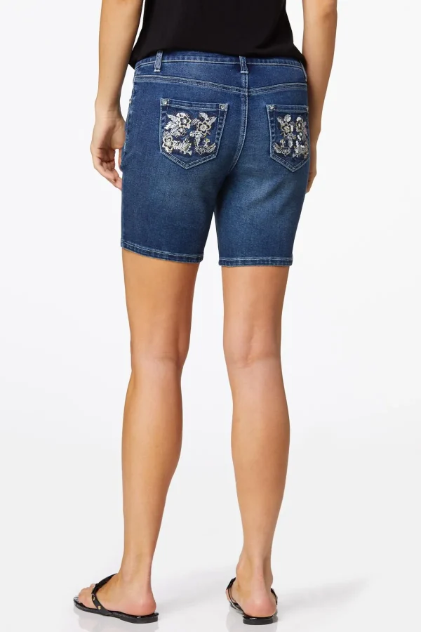 Shop Embellished Floral Denim Shorts Women Shorts