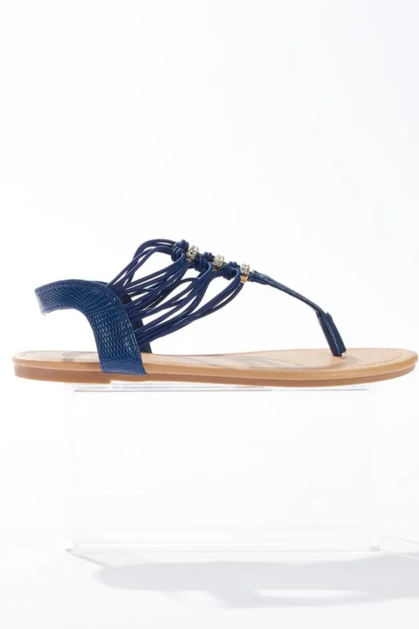 Fashion Embellished Stretch Band Sandals Women Flats