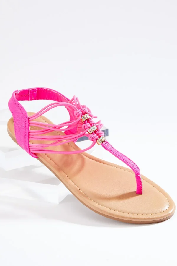 Fashion Embellished Stretch Band Sandals Women Flats