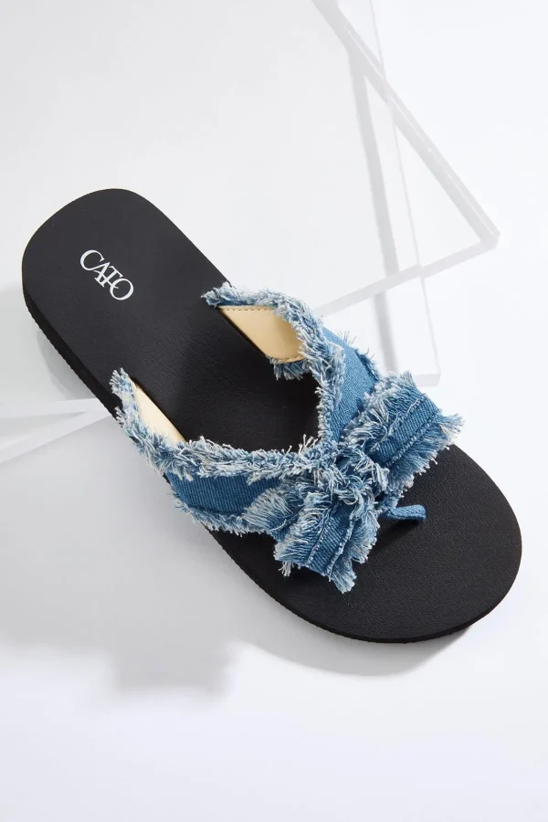 Outlet Frayed Flip Flops Women Sandals