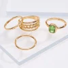 Discount Green Stone Ring Set Women Rings