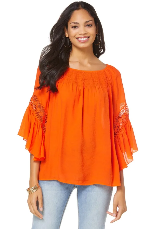 Best Lace Trim Poet Top Women Tops