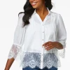 Sale Lace Trim Shirt Women Tops