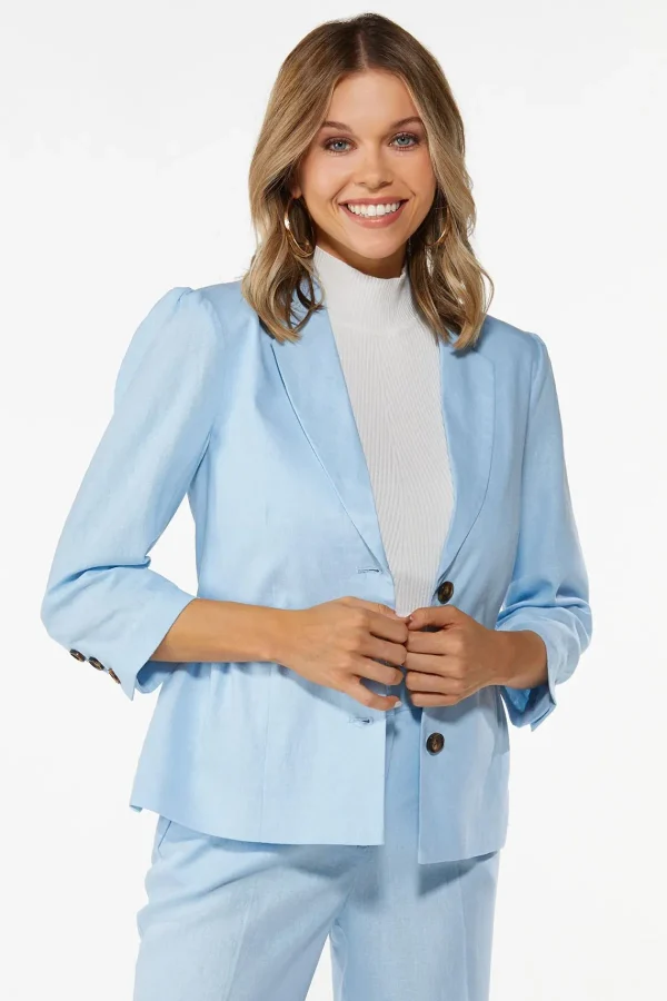 Cheap Linen Peplum Blazer Women Jackets & Vests