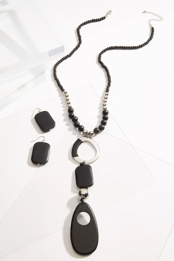 Cheap Long Wood Necklace Set Women Sets