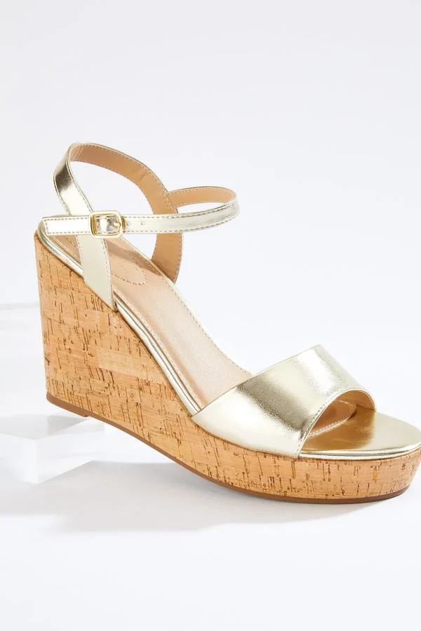Shop Metallic Cork Wedges Women Wedges