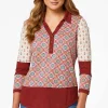 Store Mix Medallion Henley Women Tops