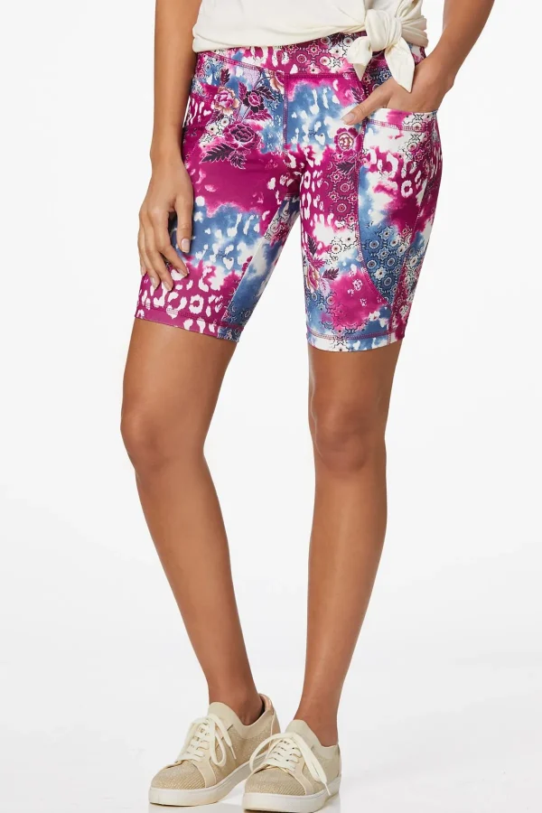 Flash Sale Mixed Patchwork Biker Shorts Women Shorts