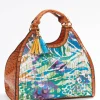 Cheap Multi Print Textured Satchel Women Handbags
