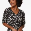 Best Sale Neutral Dot Ruffled Top Women Tops