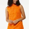 New Orange Floral Tank Women Tops