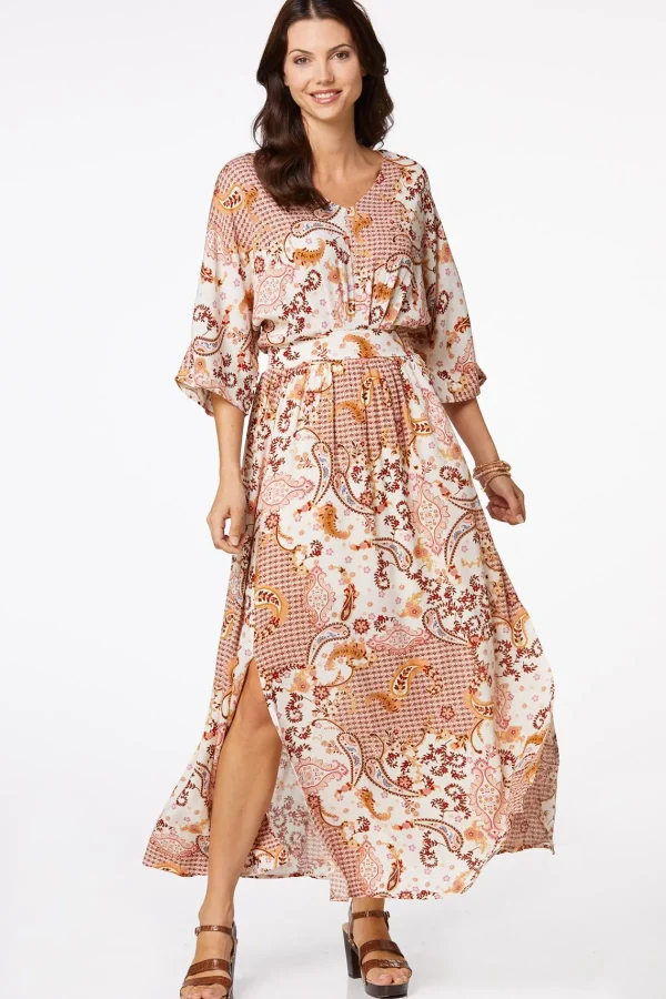 Best Sale Paisley Kimono Dress Women Dresses