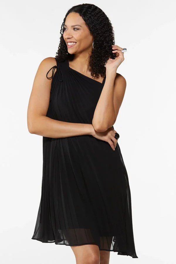 Best Pleated One Shoulder Dress Women Dresses