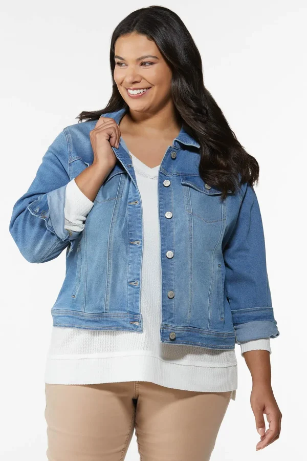 Sale Plus Petite Denim Jacket Women Jackets & Vests