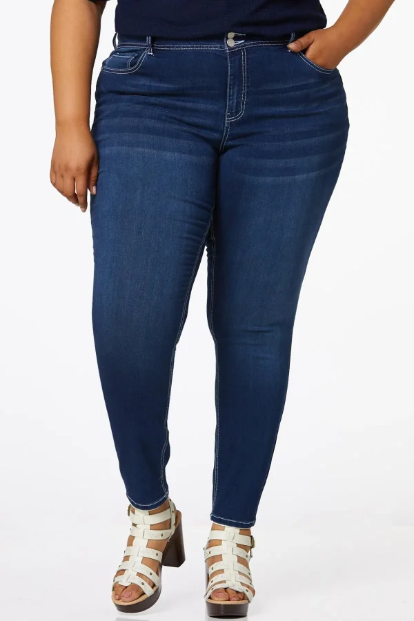 Discount Plus Petite Double Button Jeggings Women Denim
