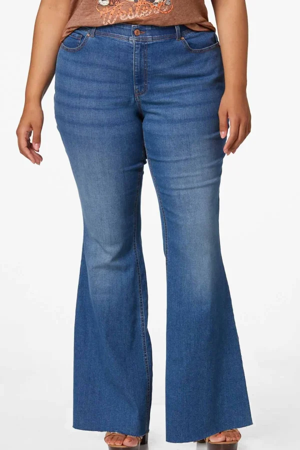 Clearance Plus Petite High Rise Raw Hem Jeans Women Denim