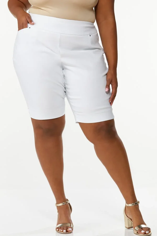 Best Sale Plus Size Bengaline Bermuda Shorts Women Shorts