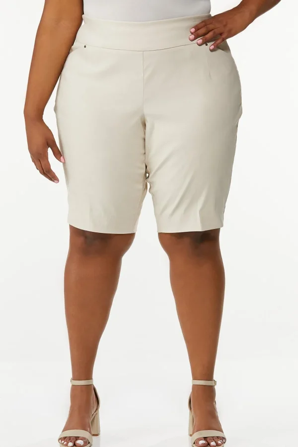 Best Sale Plus Size Bengaline Bermuda Shorts Women Shorts