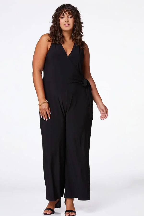 Cheap Plus Size Black Halter Jumpsuit Women Dresses