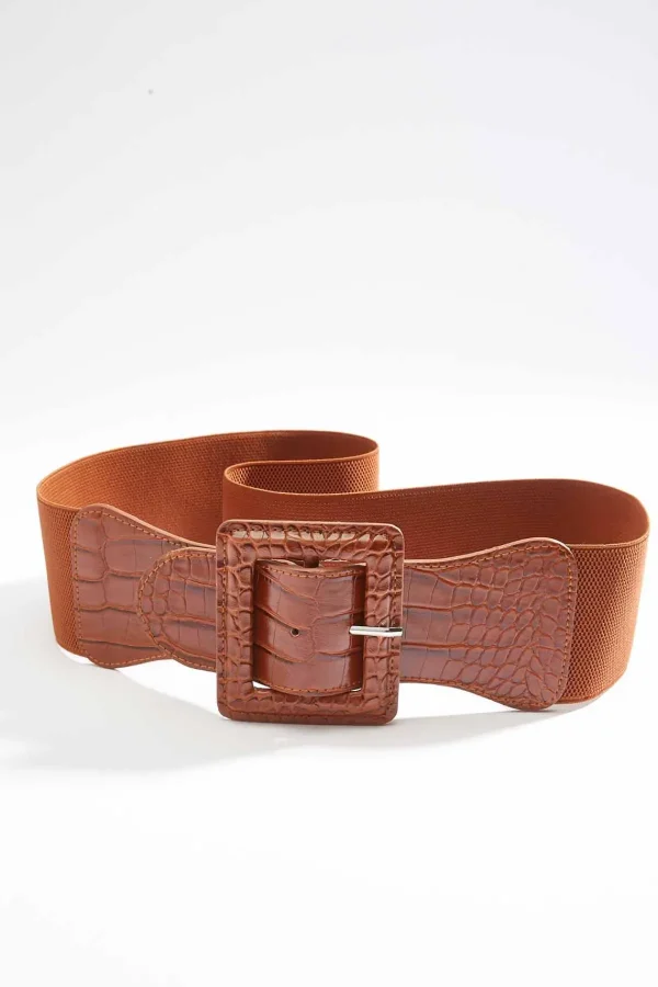 Fashion Plus Size Croco Stretch Belt Women Belts