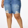 Best Plus Size Distressed Bermuda Shorts Women Shorts