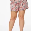 Discount Plus Size Floral Bloom Linen Shorts Women Shorts