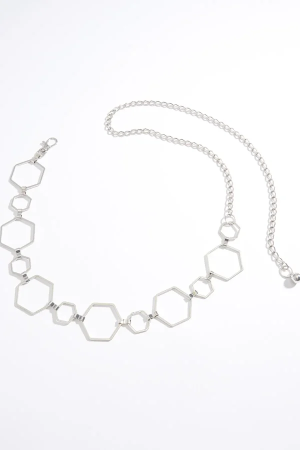 Clearance Plus Size Hexagon Chain Belt Women Belts