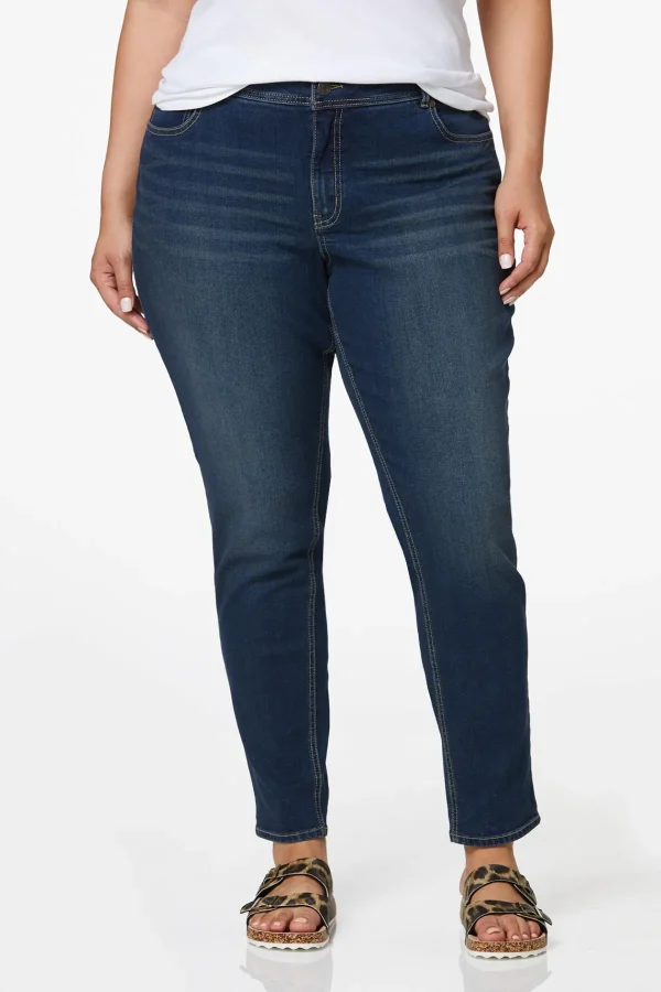 Cheap Plus Size Mid Rise Skinny Jeans Women Denim