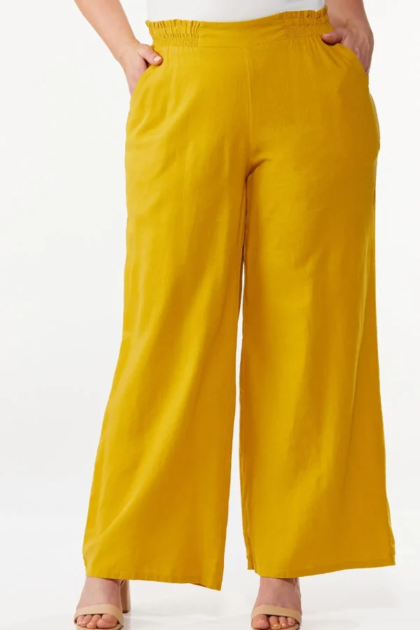 Best Sale Plus Size Smocked Linen Pants Women Pants