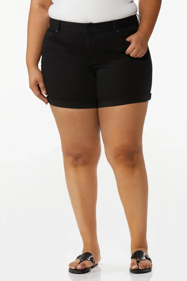 Clearance Plus Size Solid Denim Shorts Women Shorts