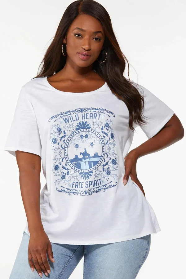 Best Plus Size Wild Heart Tee Women Tops