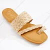 Discount Raffia Toe Loop Sandals Women Flats