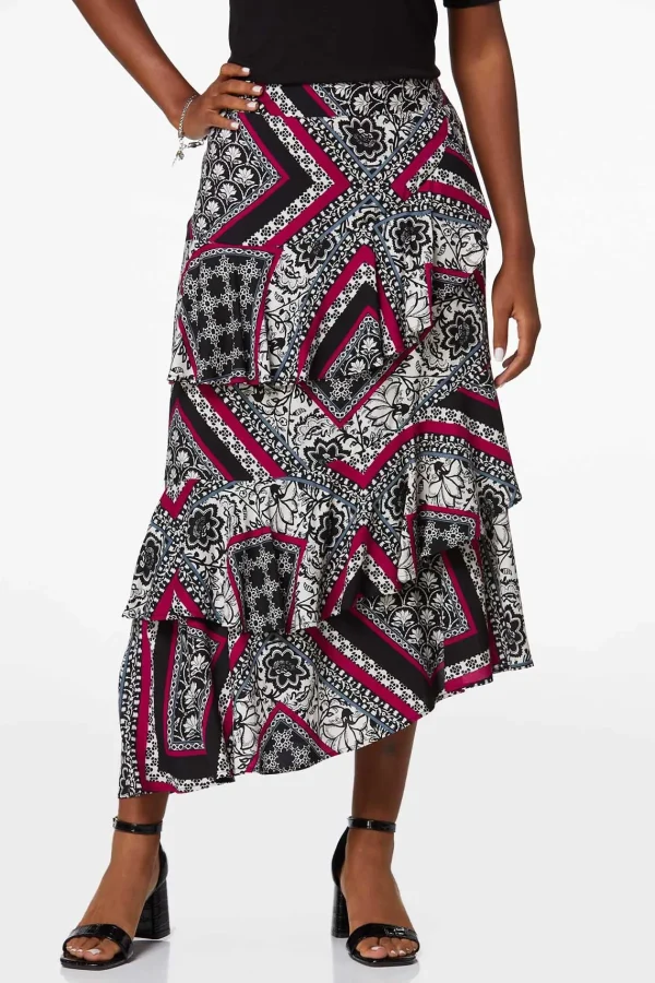 Cheap Raspberry Patchwork Skirt Women Skirts