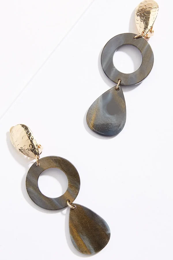 Best Resin Circle Tear Clipon Earrings Women Earrings